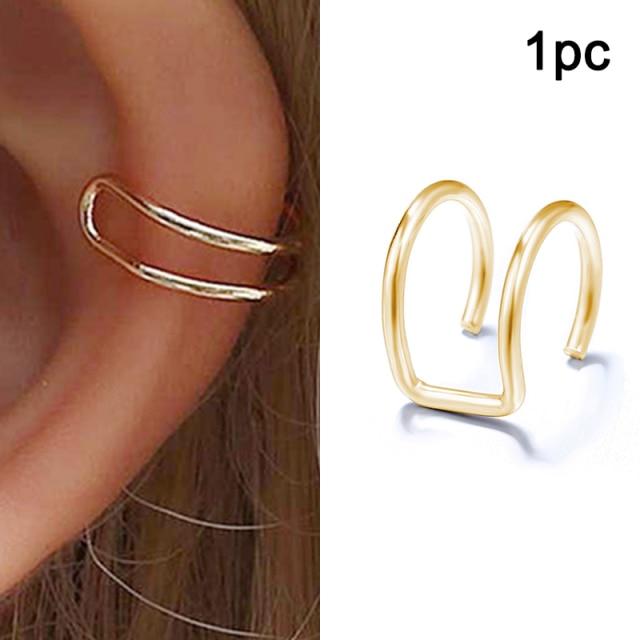 Bohemian Gold Star Blätter Nicht Piercing Ohr Clip Ohrringe für Frauen Männer Einfache Gefälschte Knorpel Ohr Manschette Schmuck Clip d'oreille von Joom DACH