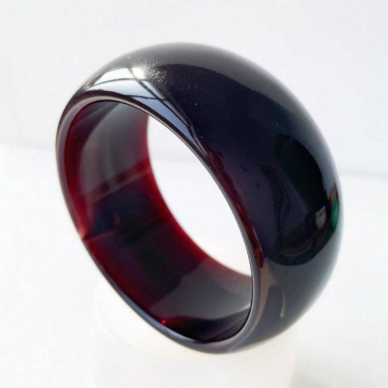 Bohemian Jelly Color Wide Bracelet Shiny Retro  Hand Ring Exaggerated Acrylic Open Bangle  Girls dunkelviolette von Joom DACH