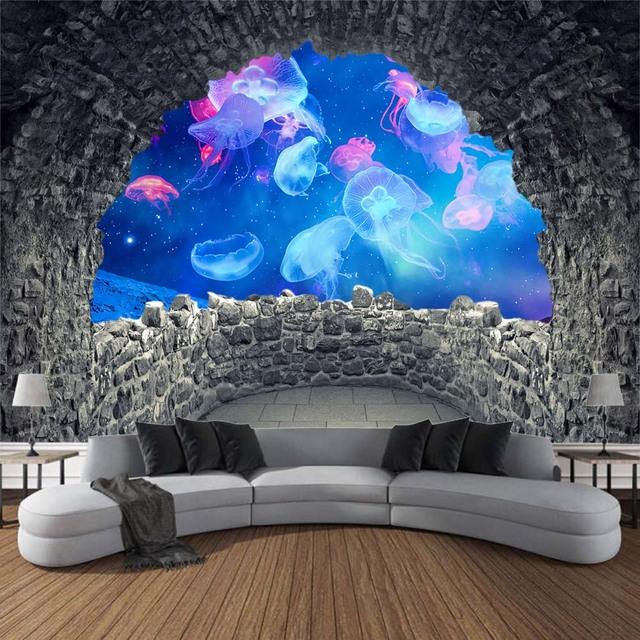 Bohemian Kawai Kunst Stern Himmel Stein Wandteppich Wandbehang Geometrie Hippie Wandteppich Home Room Decor Ästhetische Dekoration 230x180cm von Joom DACH