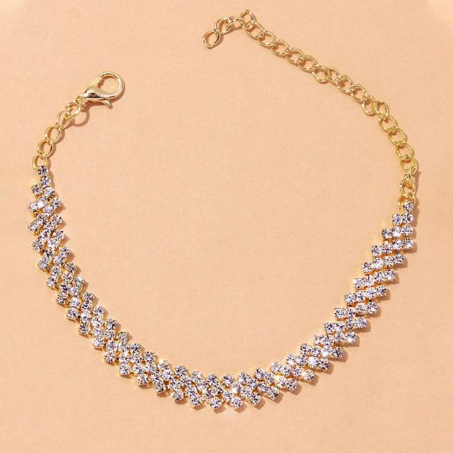 Bohemian Strass Kette Fußkettchen Armband Großhandel Für Frauen Mode Tennis Armband Fußkettchen Bein Schmuck Zubehör 20cm von Joom DACH