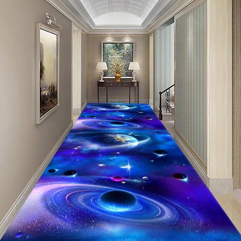 Boho-Stil Küche Flur Gang Teppich Persisches Blumenmuster Schlafzimmer Nachttischmatte Rutschfester langer Streifen Läufer Flurteppich W80*H300CM von Joom DACH