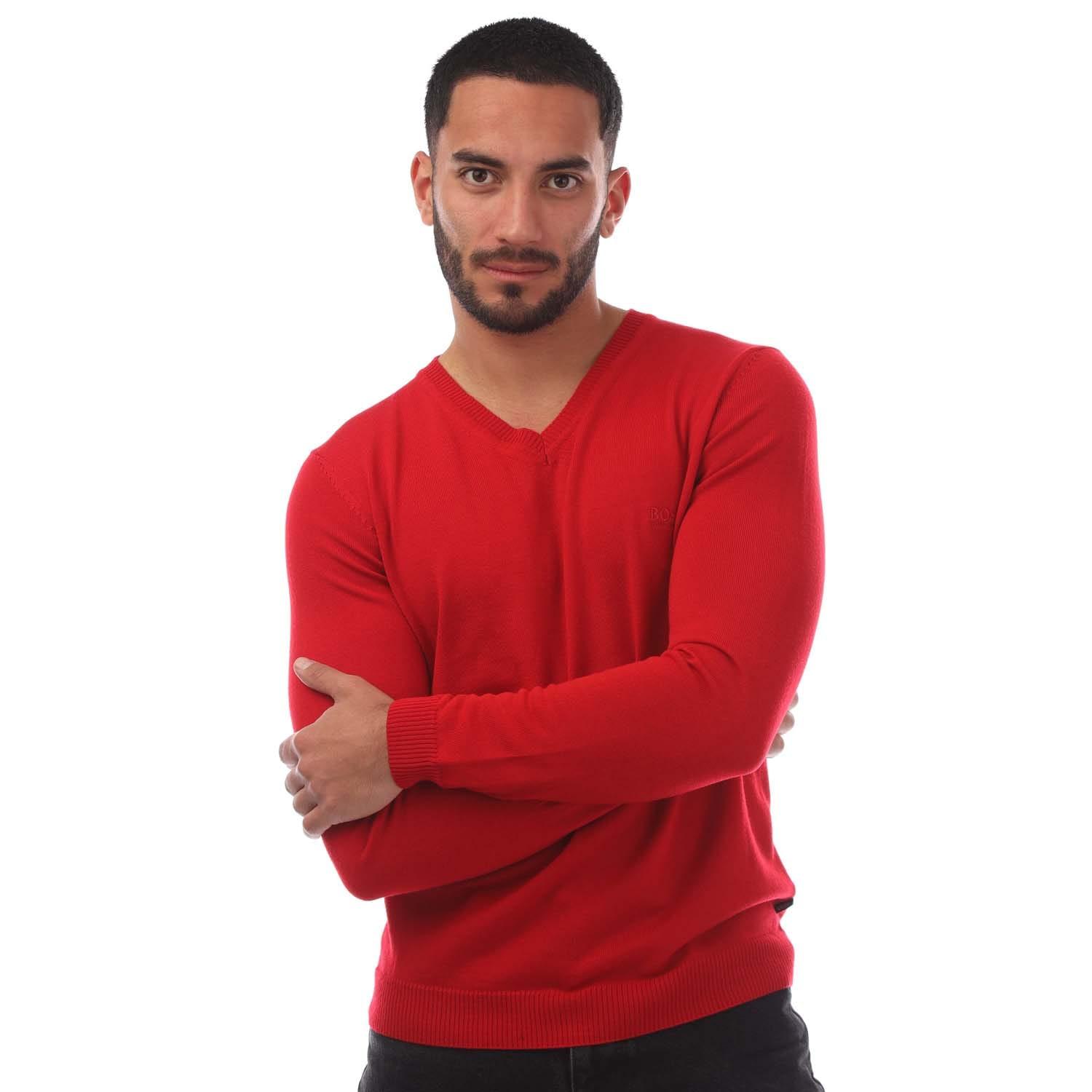 Boss Herren Batisse V-Ausschnitt Pullover Top S rot von Joom DACH