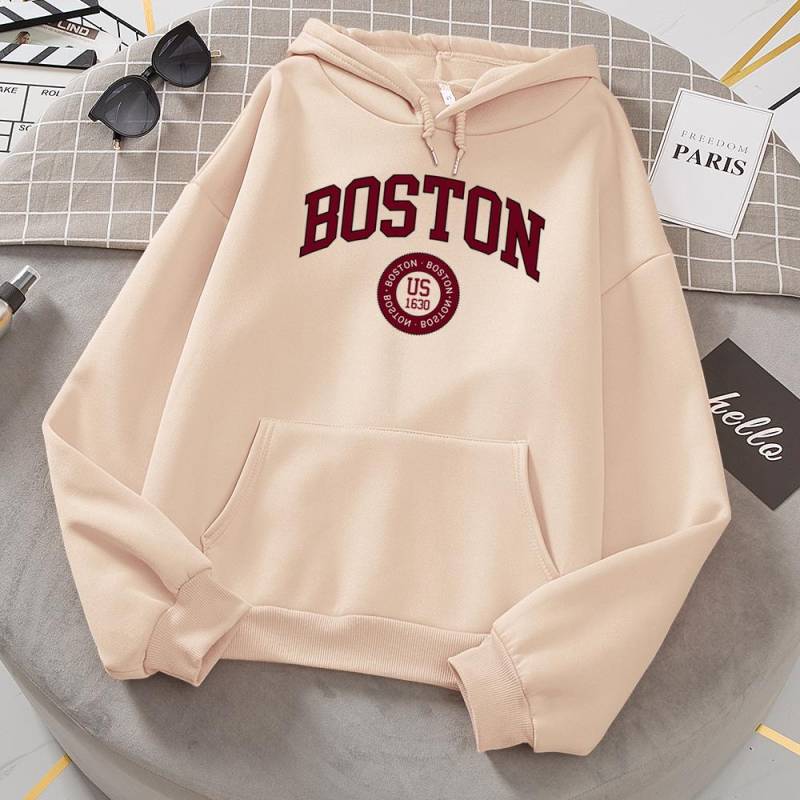 Boston City Us Gegründet 1630 Hoodies Frauen Warm Bequeme Pullover Mode Lässig Weibliche Mit Kapuze Basic Sweatshirt M von Joom DACH