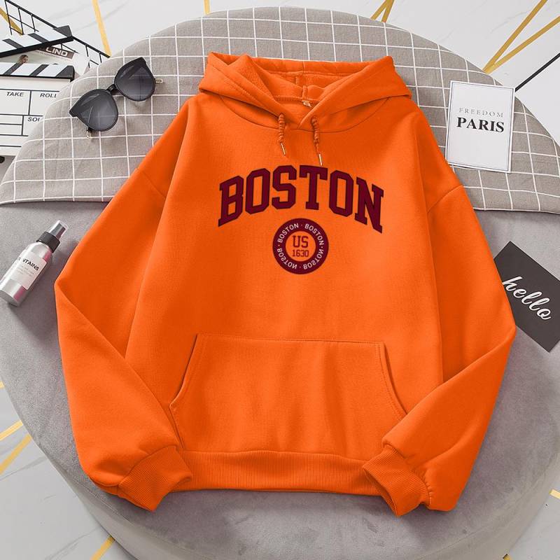 Boston City Us Gegründet 1630 Hoodies Frauen Warm Bequeme Pullover Mode Lässig Weibliche Mit Kapuze Basic Sweatshirt M von Joom DACH