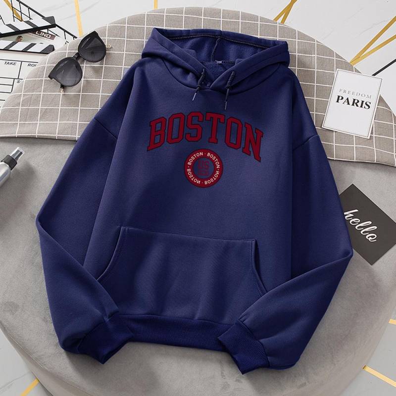 Boston City Us Gegründet 1630 Hoodies Frauen Warm Bequeme Pullover Mode Lässig Weibliche Mit Kapuze Basic Sweatshirt S von Joom DACH