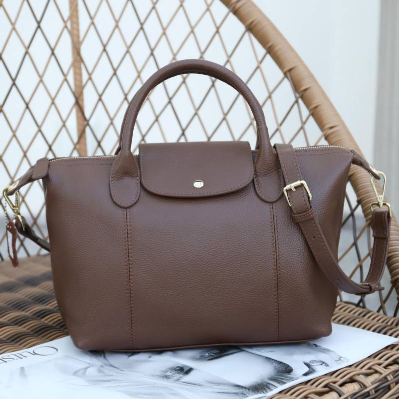 Boston-Tasche im neuen Stil aus echtem Rindsleder für Damen mit großem Fassungsvermögen 38L x 15W x 20H CM schokoladenbraun von Joom DACH