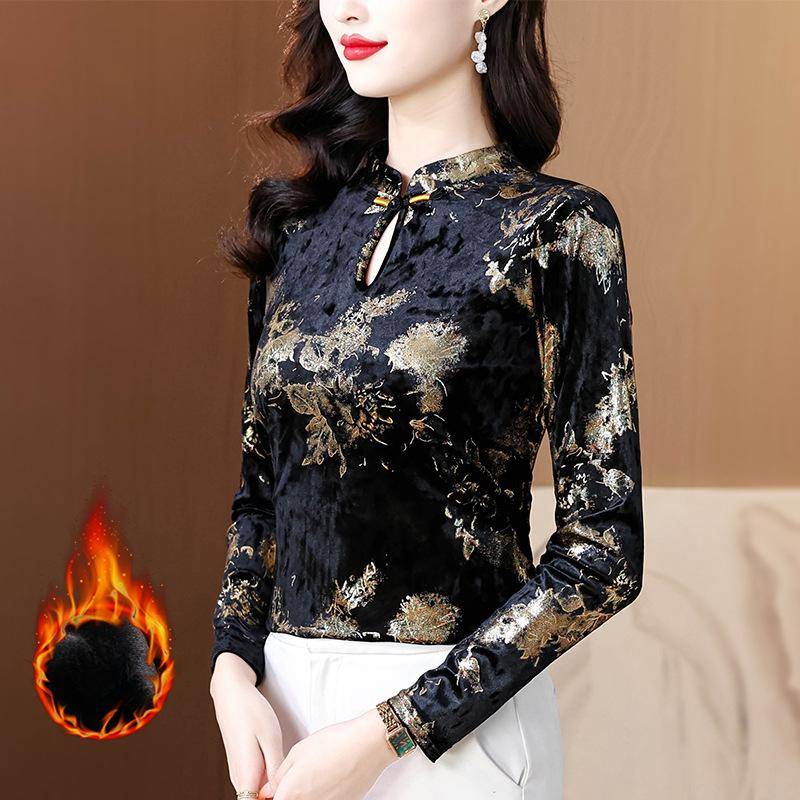 Bottom Shirt Damen Winter Fleece Verdickt Innen Premium Langarm T-Shirt Top 3XL von Joom DACH