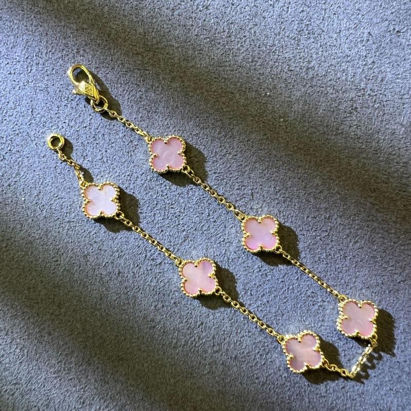 Boutique Vierblättriges Kleeblatt Mini 9mm Sechs Blumen Armband 18k Ins Mode Herren- und Damenarmbänder mini Six Flowers Bracelet von Joom DACH