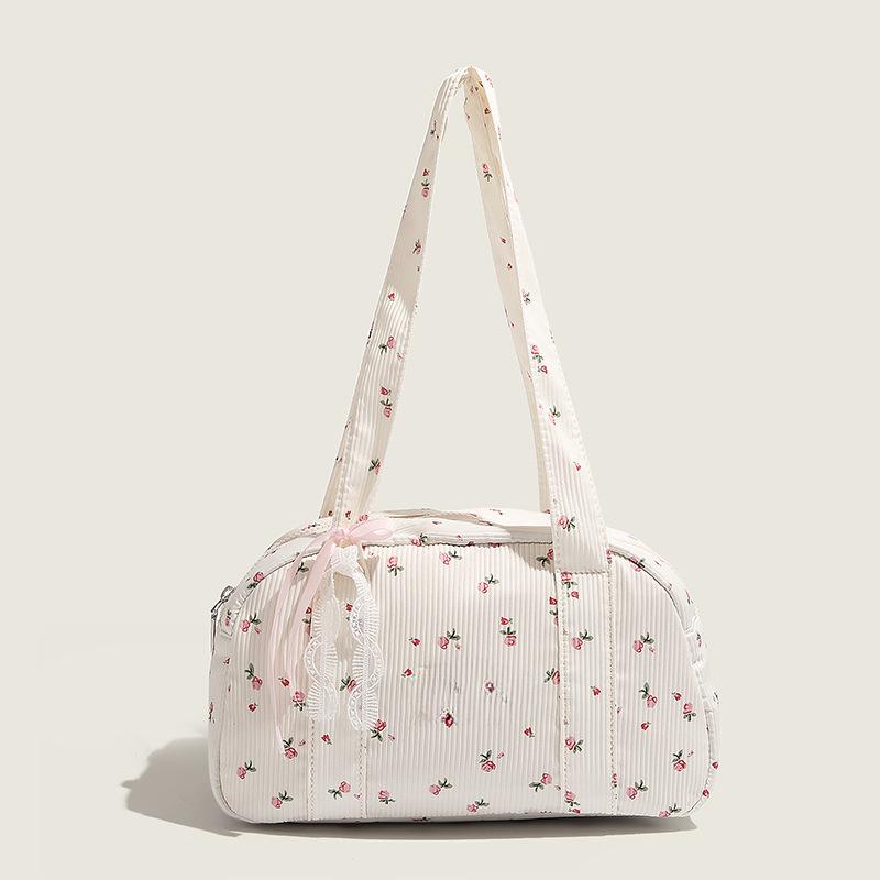 Bowlingtasche für Mädchen mit Herzmotiv, Baumwolle, Canvas, süße Handtasche, Schultertasche von Joom DACH