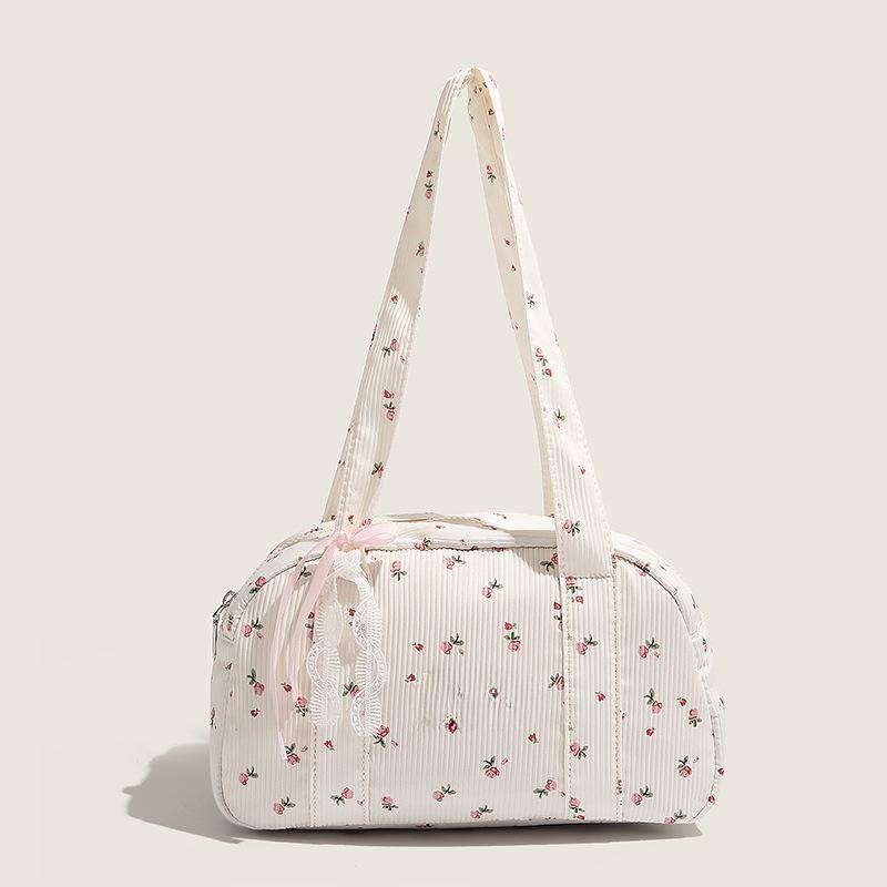 Bowlingtasche für Mädchen mit Herzmotiv, Baumwolle, Canvas, süße Handtasche, Schultertasche von Joom DACH