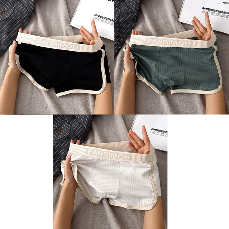 Boxer Herren Unterwäsche Gestreift Reine Baumwolle Atmungsaktiv Boxershorts Herrenmode Boxershorts 3XL gold von Joom DACH