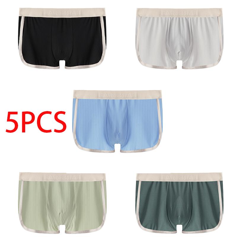 Boxer Herren Unterwäsche Gestreift Reine Baumwolle Atmungsaktiv Boxershorts Herrenmode Boxershorts 3XL weiß von Joom DACH