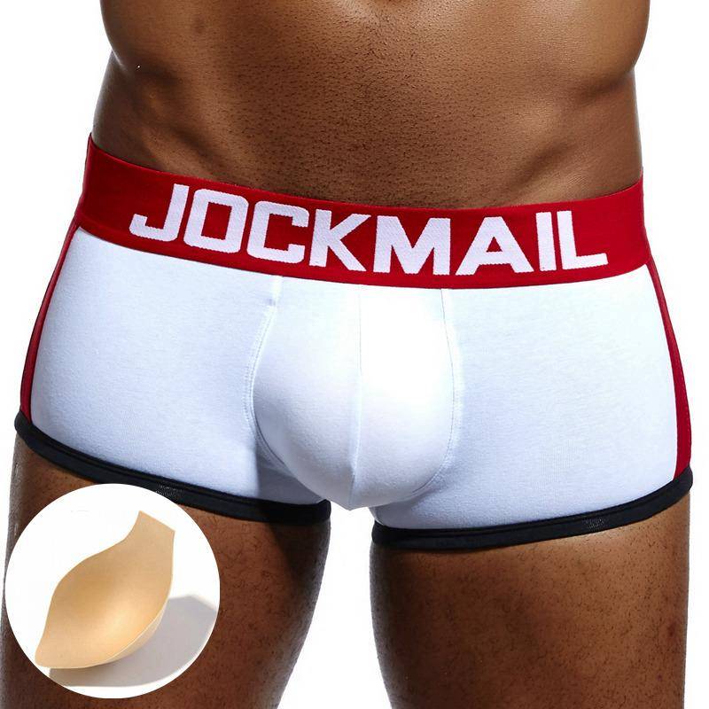 Boxershorts JOCKMAIL Marke Baumwolle Trunks Abnehmbare Schwamm Gepolsterte Pads männer Unterwäsche Push-Up Being Shaped Sport männer Unterhosen M weiß von Joom DACH