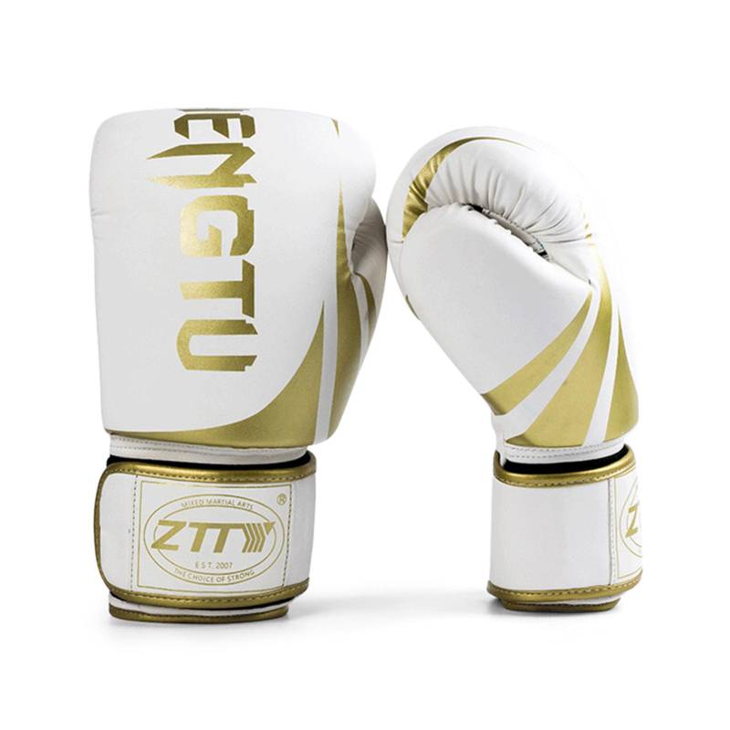 Boxhandschuhe, Box-Trainingshandschuhe für Männer und Frauen, Kickbox-Handschuhe, Sparring-Handschuhe, schwere Tasche 10oz gold/weiß von Joom DACH