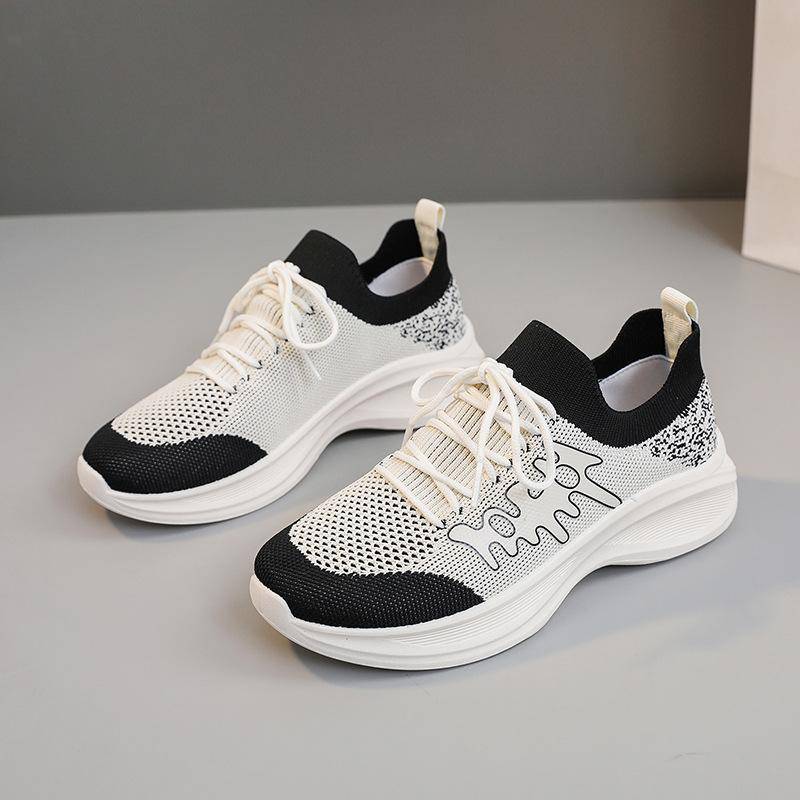 Br131 Neue Mesh-Schuhe Damen Frühling/Sommer Fliegengewebte Schuhe Kokosnuss-Mesh Lässige Atmungsaktive Laufschuhe Sneaker 40 von Joom DACH