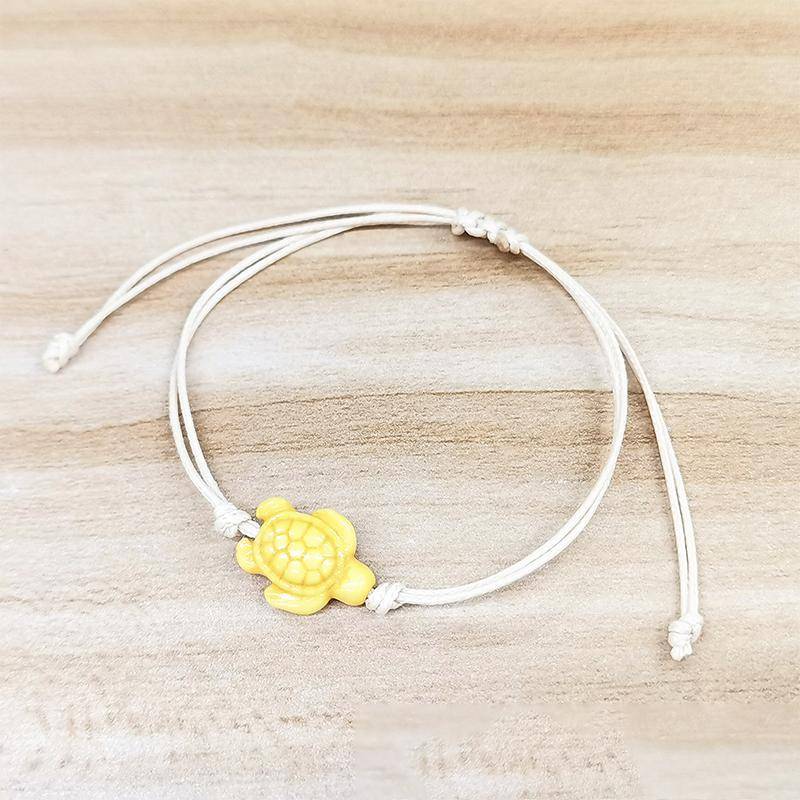 Geflochtenes Seil Schildkrötenanhänger Armband Schlichte Sommer Strand Fußkettchen für Frauen Urlaubsstil Schmuck Geschenk von Joom DACH