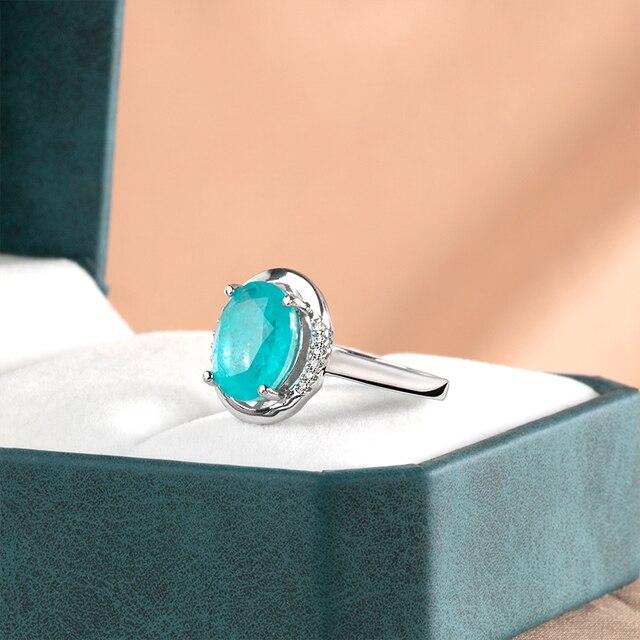 Brasilianischer Paraiba-Turmalin-Edelstein-Ring für Frauen, echter Ring aus 925er Sterlingsilber für Verlobungsfeier, Neuankömmling 10 Brasilianischer Paraiba-Turmalin-Edelstein-Ring für Frauen, echter Ring aus 925er Sterlingsilber für Verlobungsfeier, Neuankömmling 10 von Joom DACH