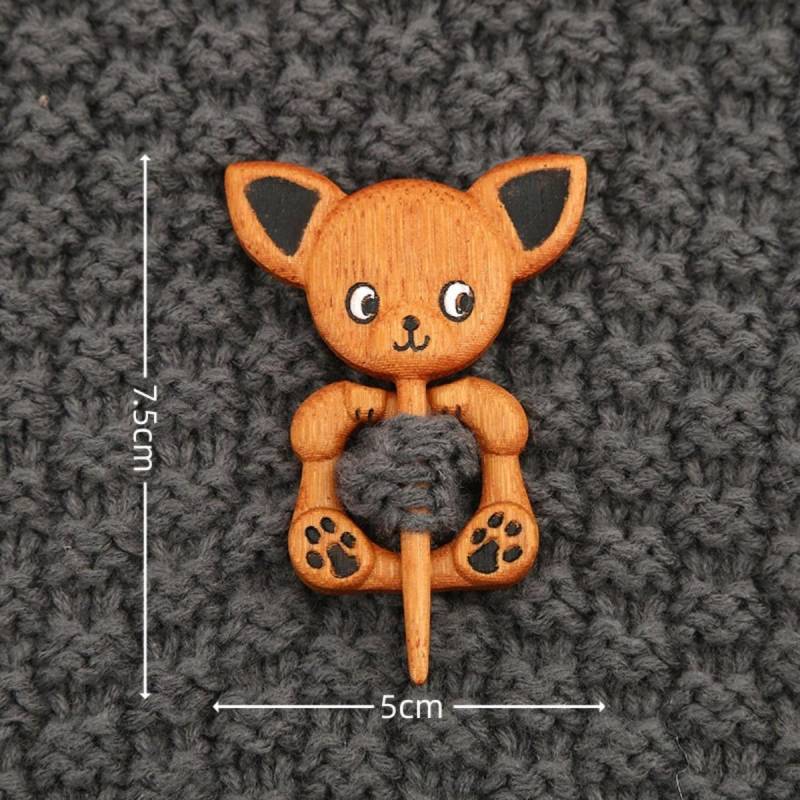 Braune Kreative Niedliche Holz Tier Anstecknadel Brosche Pins Dekorativ für Frauen Mädchen Kragen, Kleid, Pullover, Schal, Stola Brosche Schmuck Style 1 braun von Joom DACH