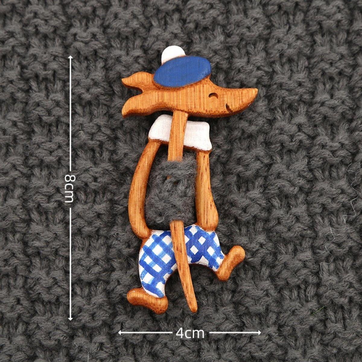 Braune Kreative Niedliche Holz Tier Anstecknadel Brosche Pins Dekorativ für Frauen Mädchen Kragen, Kleid, Pullover, Schal, Stola Brosche Schmuck Style 3 braun von Joom DACH