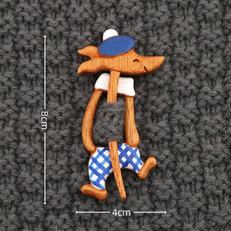 Braune Kreative Niedliche Holz Tier Anstecknadel Brosche Pins Dekorativ für Frauen Mädchen Kragen, Kleid, Pullover, Schal, Stola Brosche Schmuck Style 3 braun von Joom DACH