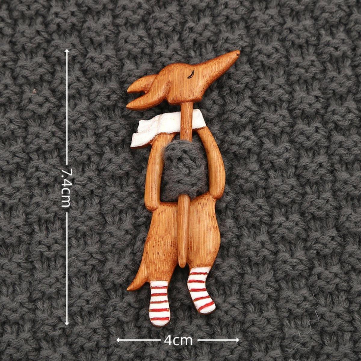 Braune Kreative Niedliche Holz Tier Anstecknadel Brosche Pins Dekorativ für Frauen Mädchen Kragen, Kleid, Pullover, Schal, Stola Brosche Schmuck Style 4 braun von Joom DACH