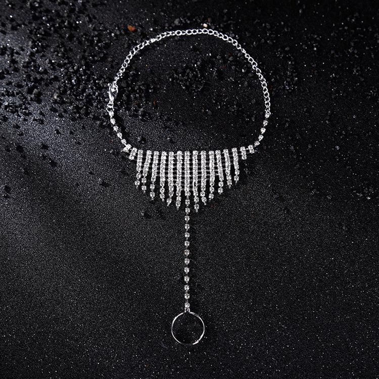 Braut Strass Blatt Strand Schmuck: Europäischer & Amerikanischer Zehenring-Fußkettchen von Joom DACH