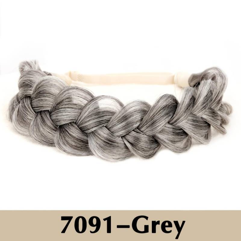 Breiter Fischschwanz, geflochtenes synthetisches modisches Haar-Stirnband, Haarverlängerung, verstellbar, gedreht, elastisch, für Frauen von Joom DACH