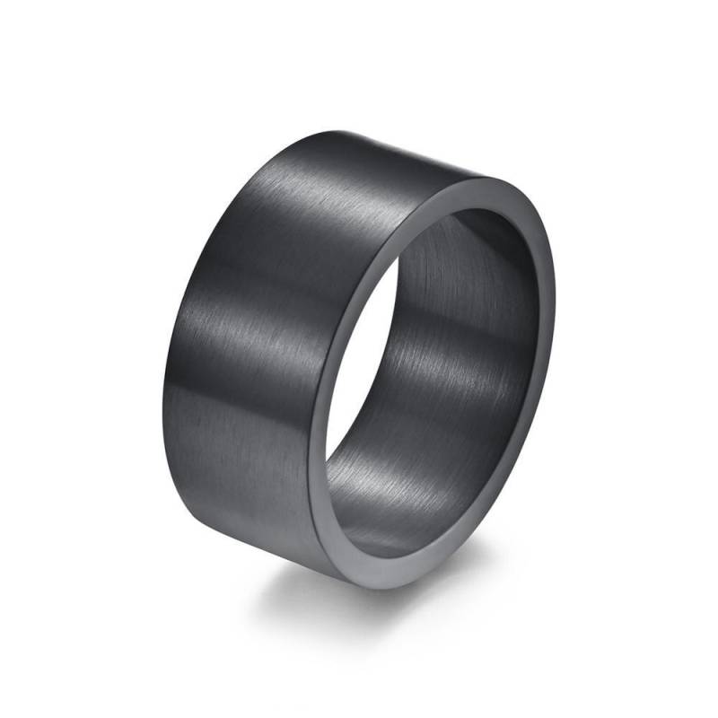 Breiter Ring aus Titanstahl, gebürstet, großer Ring für Männer, mattgold/schwarz/silberfarben, Fingerringe, Herrenschmuck 8 schwarz von Joom DACH