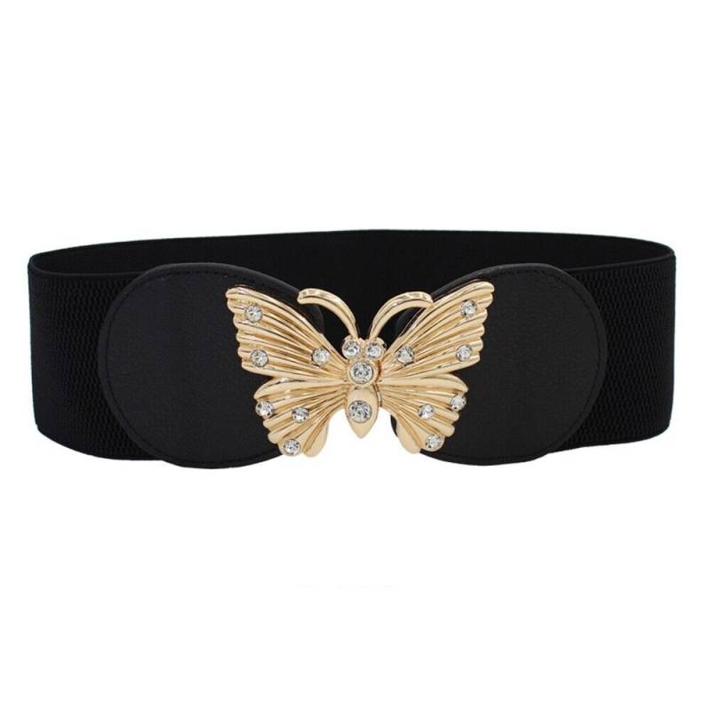 Breiter Taillengürtel mit Strasssteinen, große Größe, elastischer breiter Gürtel, bequemer Bundgürtel für Damen A von Joom DACH
