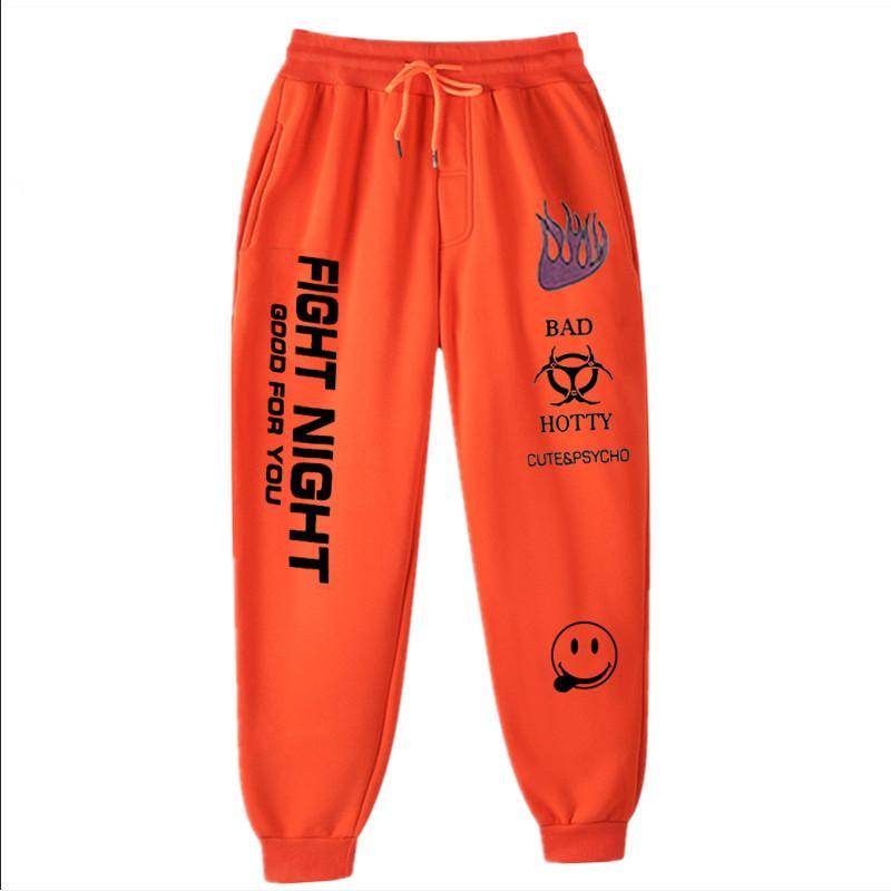 Brief Drucken Jogginghose Baggy Hosen Frauen Jogger Harajuku Breite Bein Bleistift Hose Lose Hohe Taille Schweiß Hosen Kampf Nacht L von Joom DACH