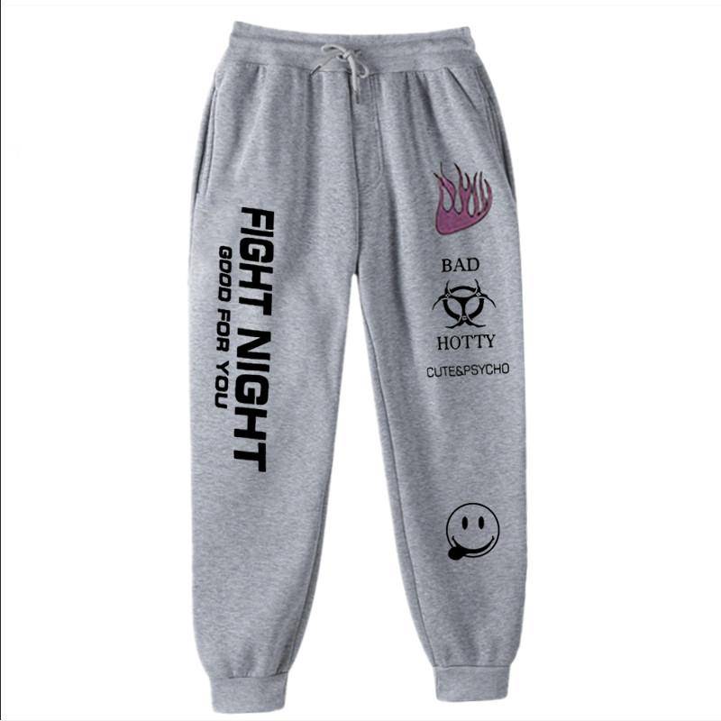 Brief Drucken Jogginghose Baggy Hosen Frauen Jogger Harajuku Breite Bein Bleistift Hose Lose Hohe Taille Schweiß Hosen Kampf Nacht XL von Joom DACH