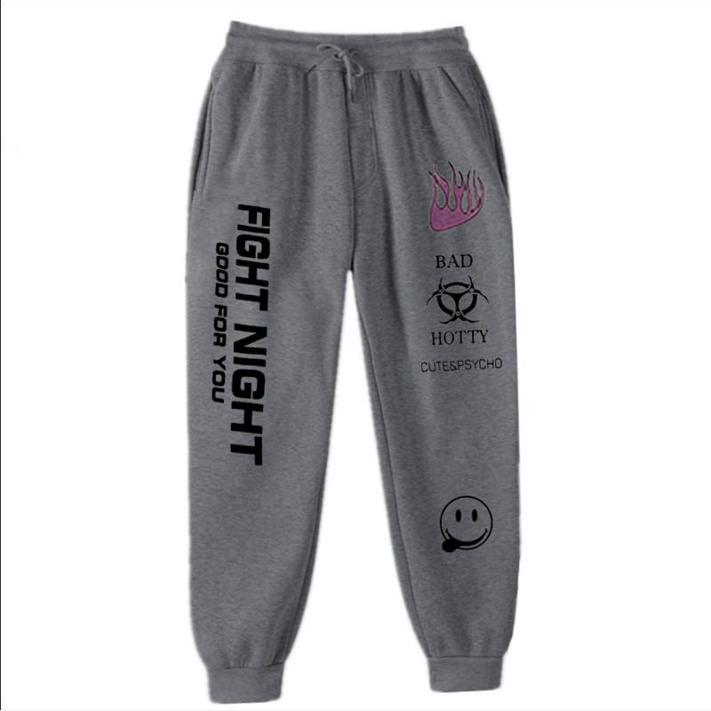 Brief Drucken Jogginghose Baggy Hosen Frauen Jogger Harajuku Breite Bein Bleistift Hose Lose Hohe Taille Schweiß Hosen Kampf Nacht XXXL von Joom DACH