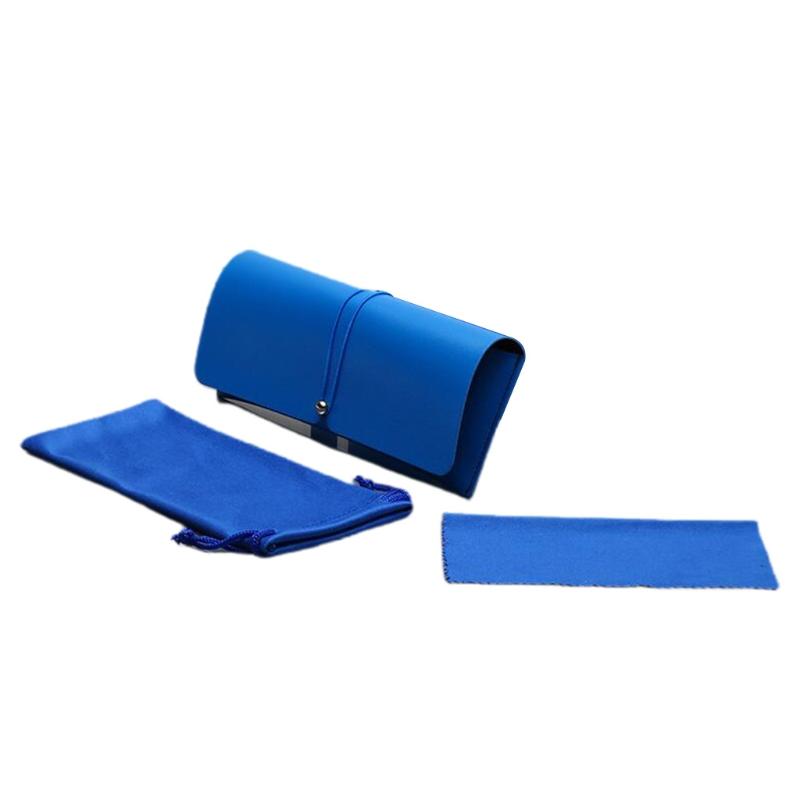 Brillenetui aus PU-Leder mit Seilschnalle, Aufbewahrungsbox, Sonnenbrillenetui, Beutel, Brillenbehälter-Organizer blau von Joom DACH