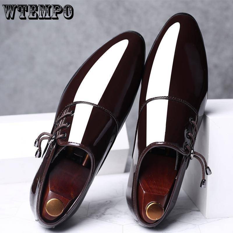 Britische Herren Lederschuhe Herren Herbst Helles Leder Business Formelle Arbeit Schwarz Spitz Alle Metch Herrenschuhe 44 braun von Joom DACH