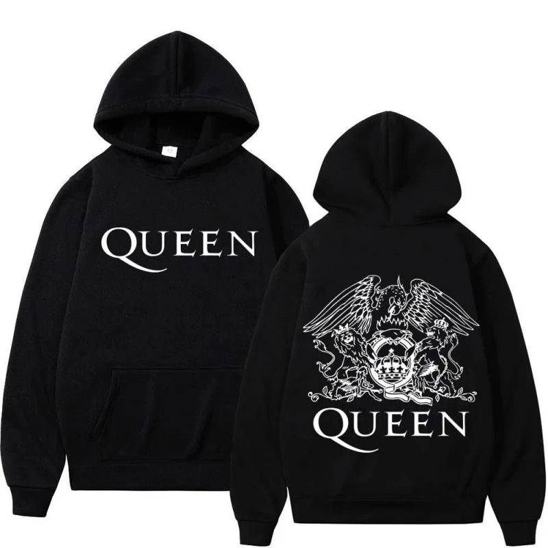 Britische Rockband Queen Album Print HoodieTrend Mode Kapuzenpullover Unisex Damen 90er Vintage Hip Hop Übergroße Pullover Unisex M von Joom DACH