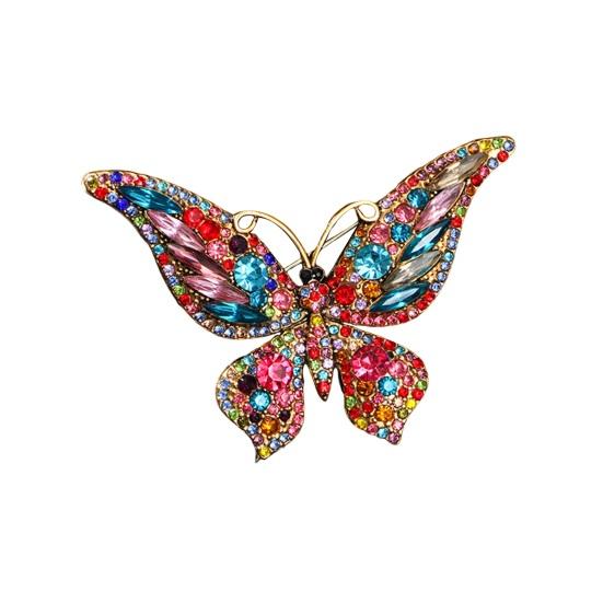 Brosche in Schmetterlingsform, Anstecknadel, funkelnde Dekoration, Geschenk für Frauen und Mädchen, modisches Strass-Accessoire für Weihnachten bunt von Joom DACH