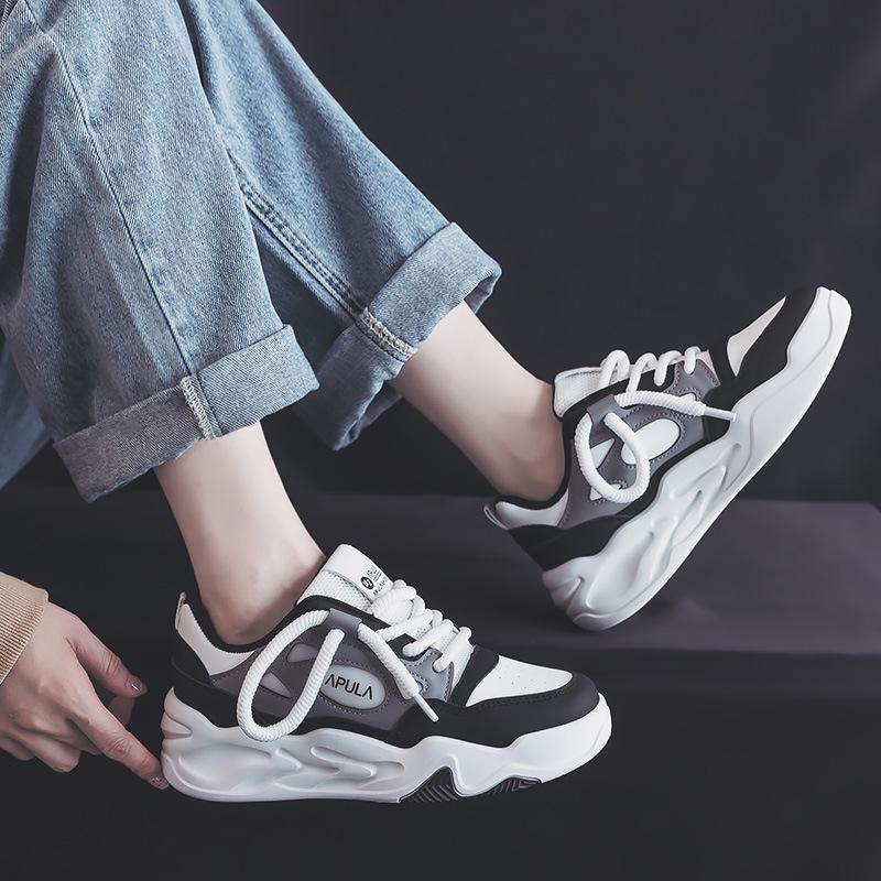 Brot Schuhe Design Retro Low-Top Sneaker Damen Ins Mode Herbst Dicke Sohle Tragbar Allround-Sneaker 40 schwarz von Joom DACH