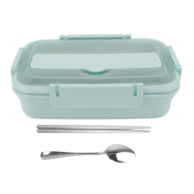 Brotdose 3 Fächer 304 Edelstahl Kunststoff Passendes Löffel Essstäbchen Tragbares Mittagessen L von Joom DACH