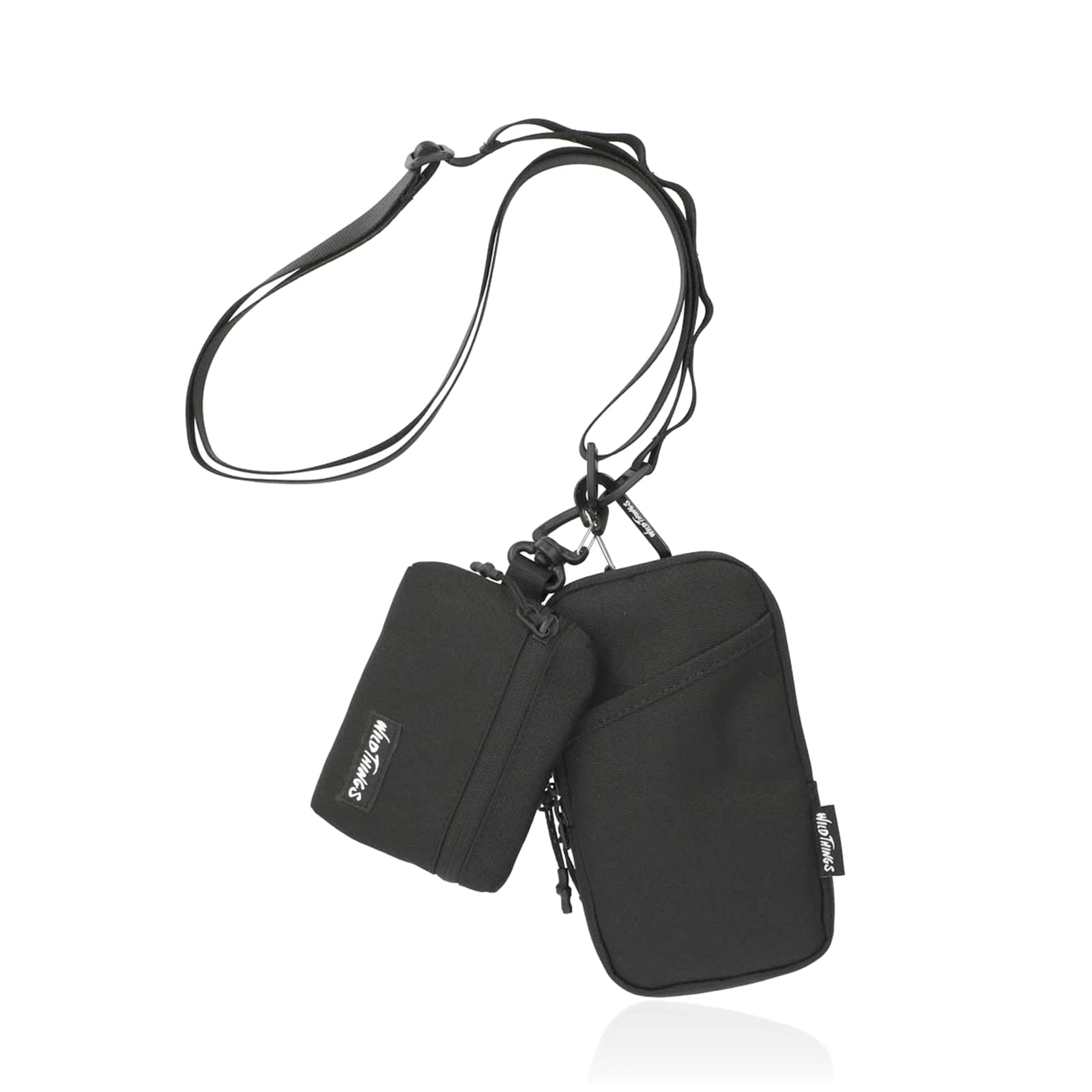 Brustbeutel 2er Set mit Riemen Handytasche Münzbörse Smartphone Aufbewahrung Schwarz [Wild Things] WT-380-3405 Herren schwarz von Joom DACH