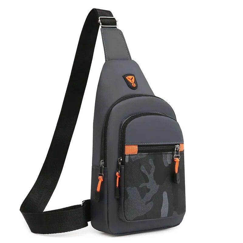 Brusttasche Herren Ein Schulter Umhängetasche Große Kapazität Outdoor Sport Freizeit Mode Kleine Schultertasche Rucksack Herren grau von Joom DACH