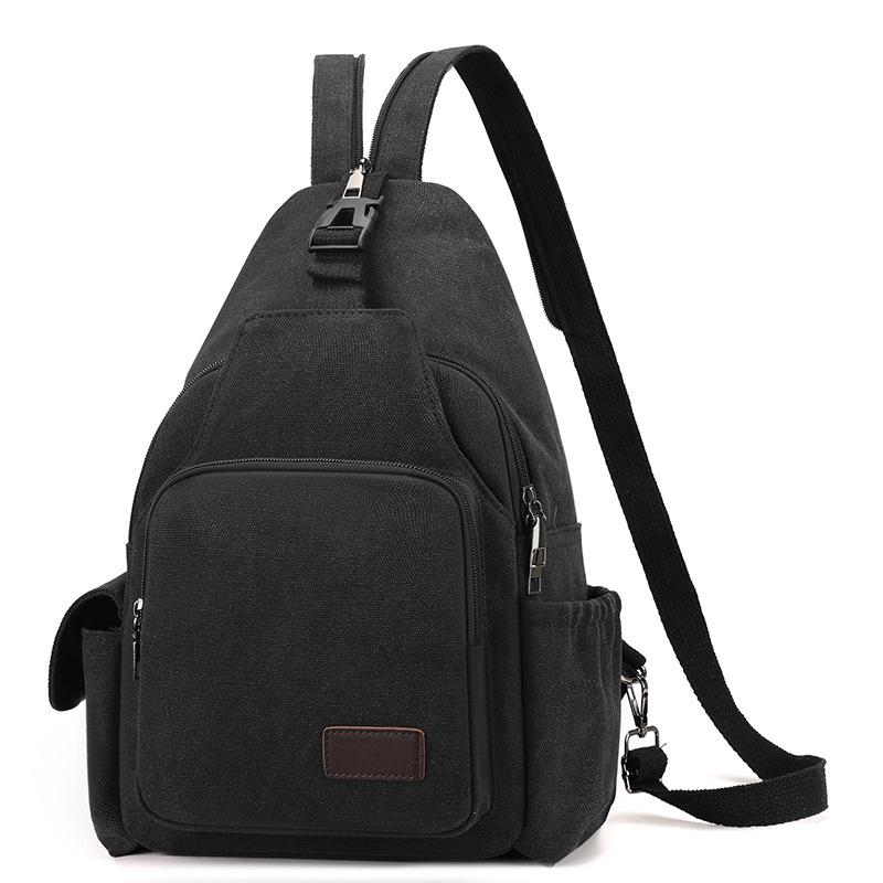 Brusttasche mit großem Fassungsvermögen Herren Mehrschichtige Canvas-Umhängetasche Multifunktionaler kleiner Rucksack von Joom DACH
