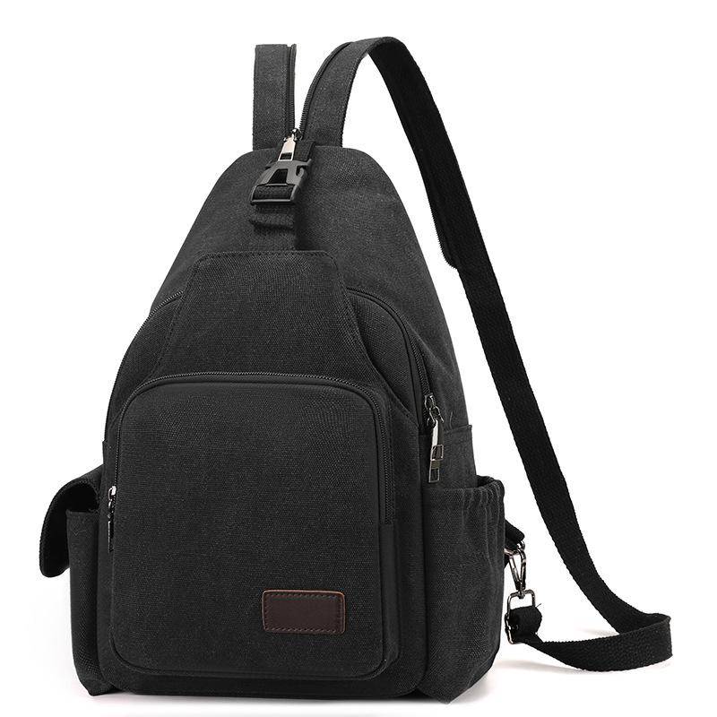 Brusttasche mit großem Fassungsvermögen Herren Mehrschichtige Canvas-Umhängetasche Multifunktionaler kleiner Rucksack von Joom DACH