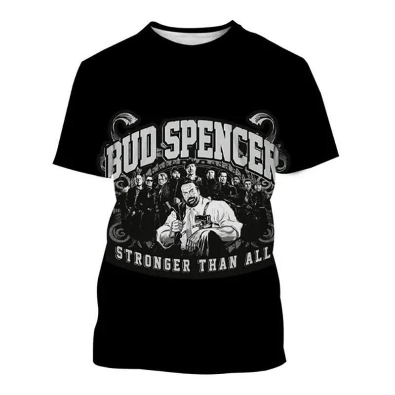Bud Spencer Terence Hill 3D-bedruckte T-Shirts für Herren und Damen, Mode, Streetwear, übergroßes kurzärmeliges T-Shirt, Y2K, Unisex-Kleidung 6XL von Joom DACH