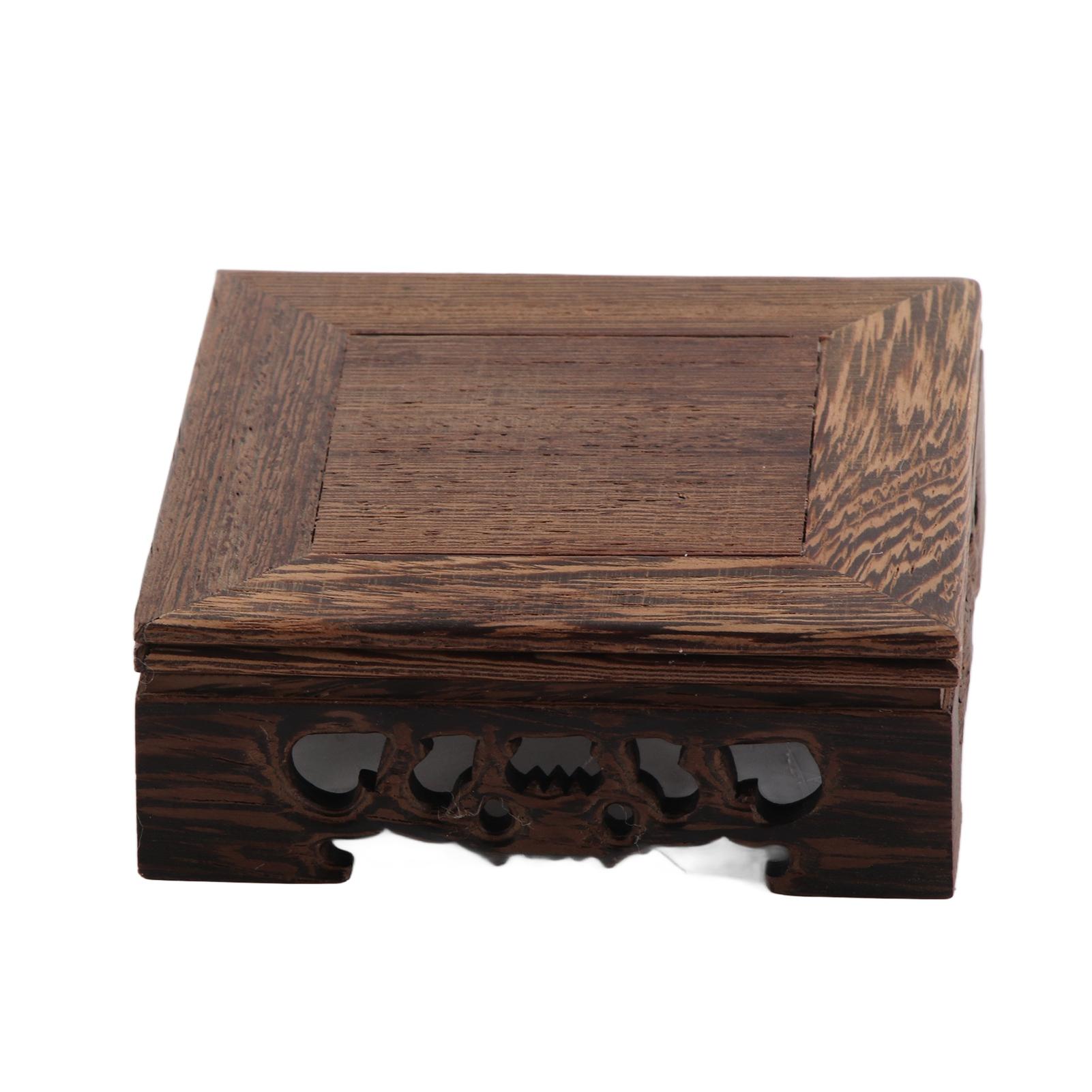 Buddha-Statue, Ornament-Basis, Blumentopfständer aus Holz, langlebig, quadratisch, für Vasen, Aquarien von Joom DACH