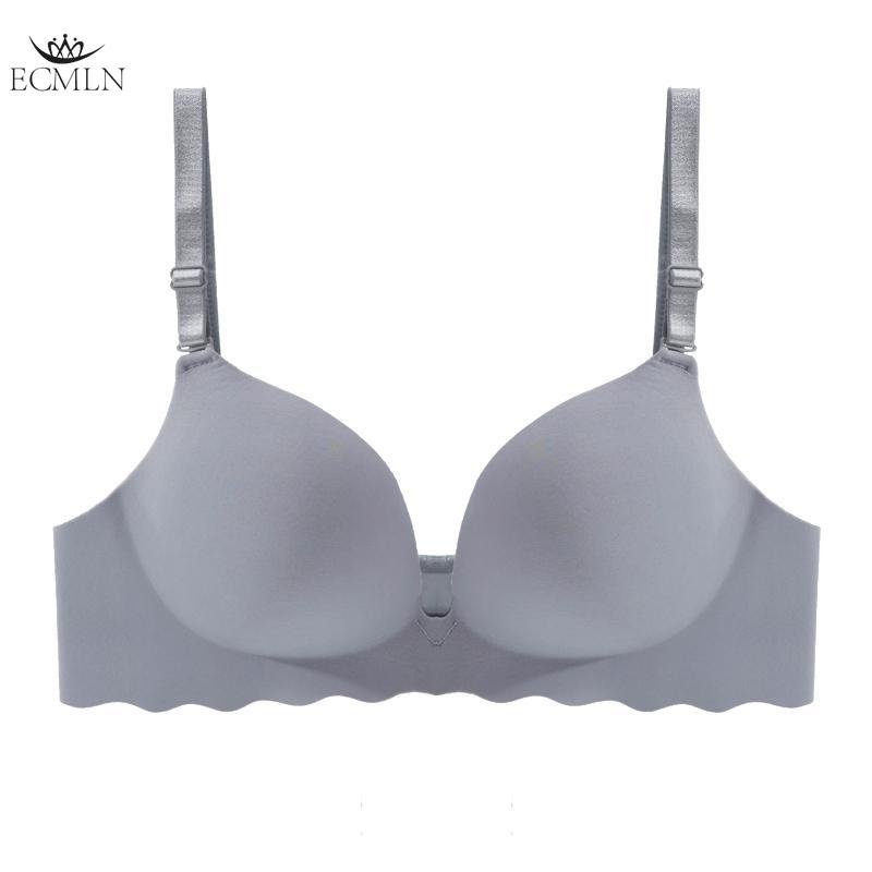 Bügellose kabellose BHs für Damen Vollschalen-Bralette Nahtloser Schlaf-BH 36/80BC grau von Joom DACH