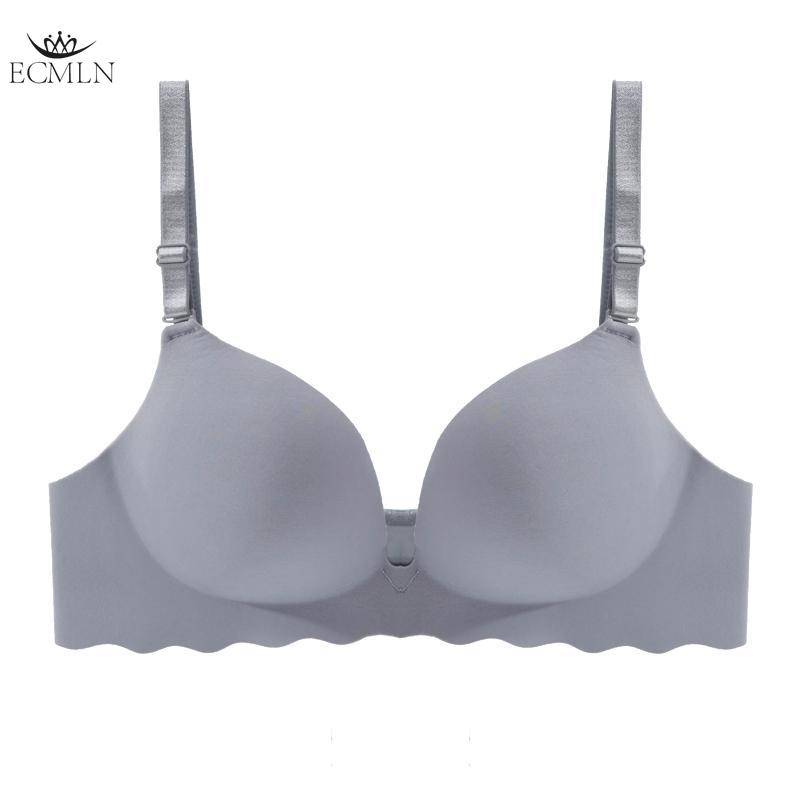 Bügellose kabellose BHs für Damen Vollschalen-Bralette Nahtloser Schlaf-BH 36/80BC grau von Joom DACH