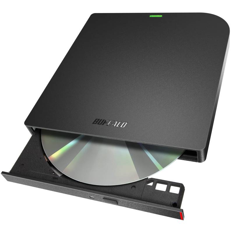 Buffalo Externes Laufwerk Schreibsoftware Bus Powered Supply Kabel Dünn Tragbar Inländischer Hersteller Schwarz USB3.2 (Gen1)/3.0 DVD/CD (Stromversorgung inklusive) schwarz von Joom DACH