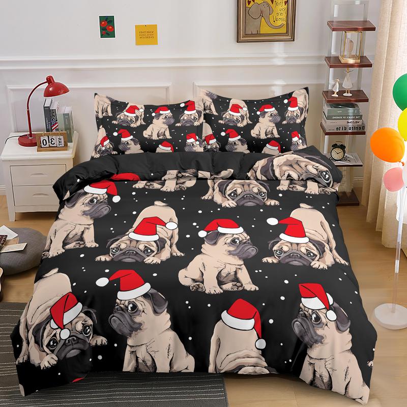 Bulldog Bettwäscheset Haustier Tier Hund Bettbezug für Kinder Erwachsene Bettwäsche Bezüge Bettdecken-Sets Niedliche Bettlaken EU single(135x200cm) von Joom DACH