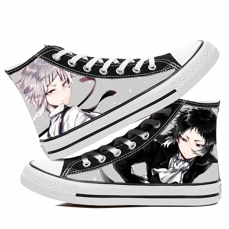 Bungo Stray Dogs Schuhe, Segeltuchschuhe, lässig, bequem, für Männer und Frauen, College, Anime, Cartoon, Studenten, hohe Hilfe, Cosplay, Cos 39 von Joom DACH
