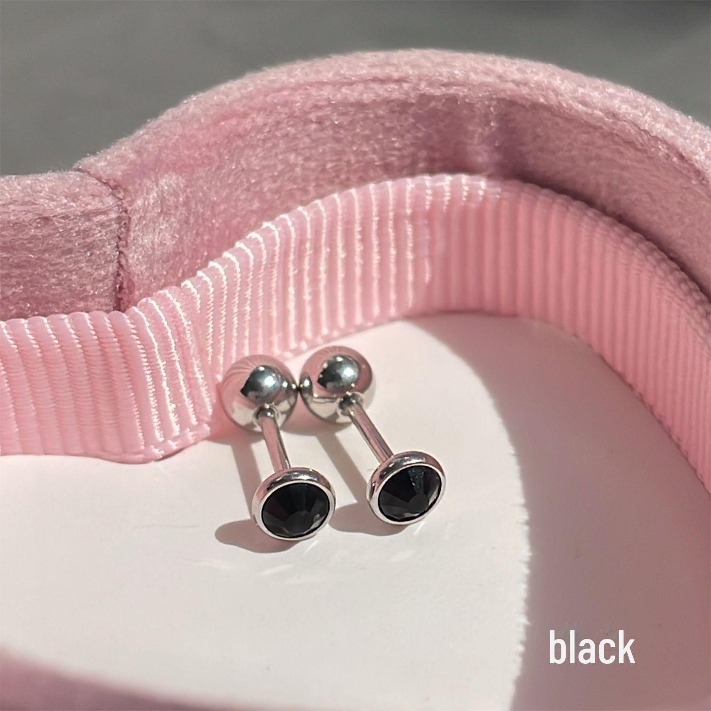 Bunte 4 mm runde Diamant-Ohrringe aus Titanstahl mit Schraubverschluss für Damen von Joom DACH